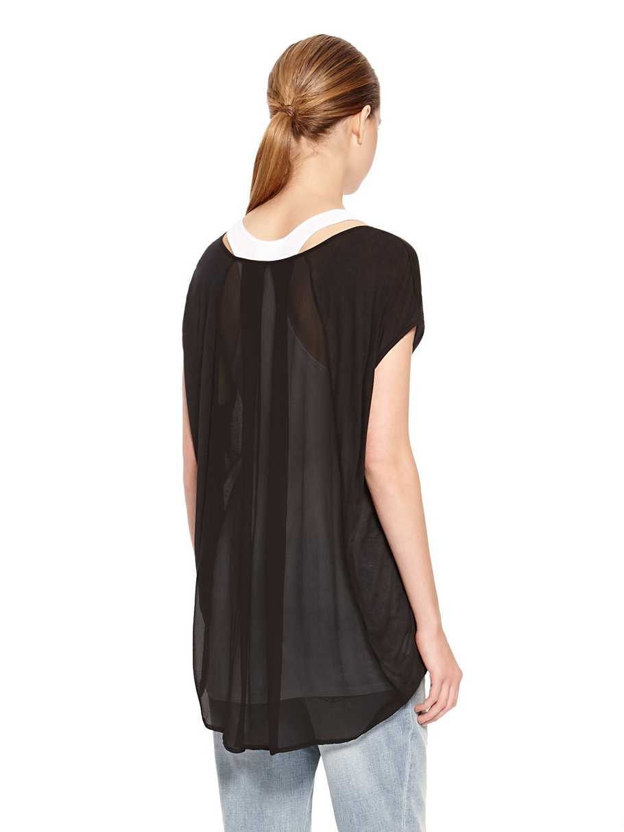 DKNYPURE TEE WITH UNDERLAYER
